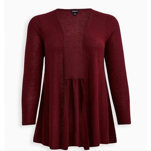 TORRID OPEN CARDIGAN SWEATER - OATMEAL - Picture 6 of 8